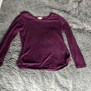 dark purple long sleeve shirt + infinity scarf